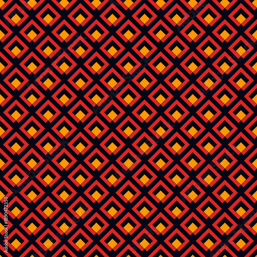 Diamond grid seamless pattern. Ethnic, tribal surface print. Geometric ornament. Repeated rhombuses background. Ornamental folk wallpaper. Geo vector abstract illustration