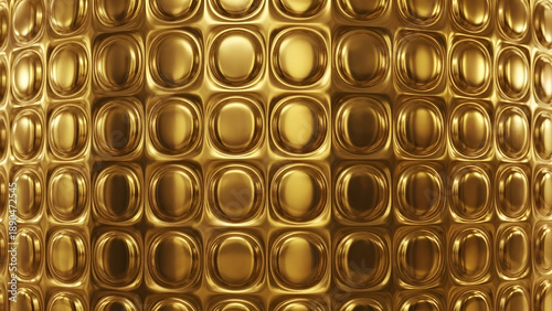 Gold Textured Grid With Circular Indentations abstract