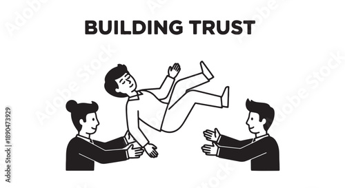 People building trust and teamwork with support and partnership in business