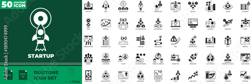 Startup Duotone Editable Icons set