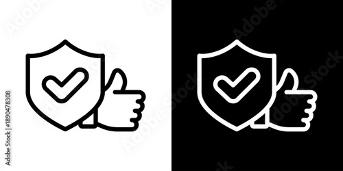 Credibility Icon Of Line Black And White Style Vector Illustration
