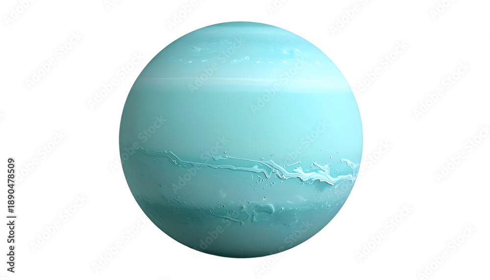 Fototapeta premium Uranus blue gas giant planet 3d rendering