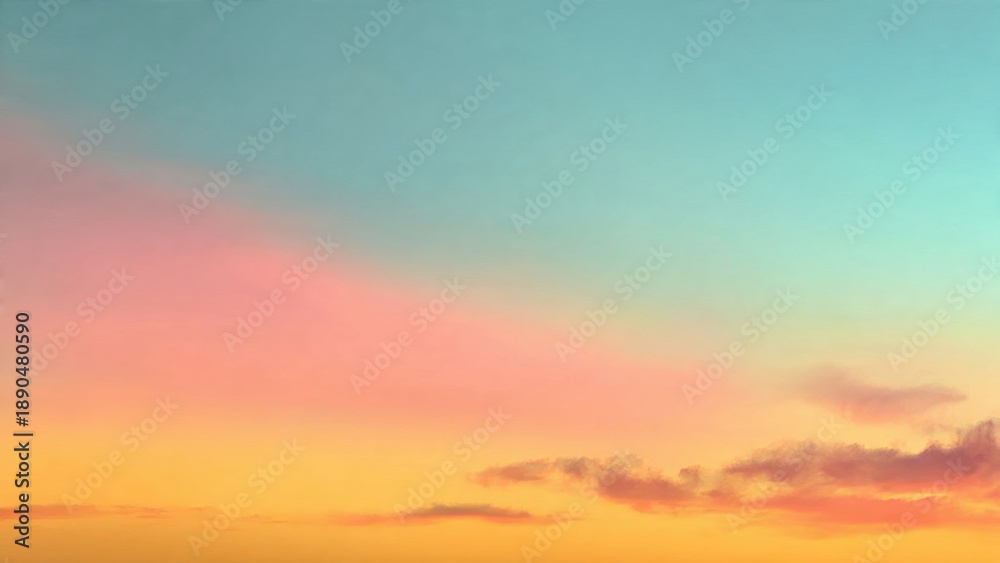 Obraz premium Pastel sky with soft clouds at sunset