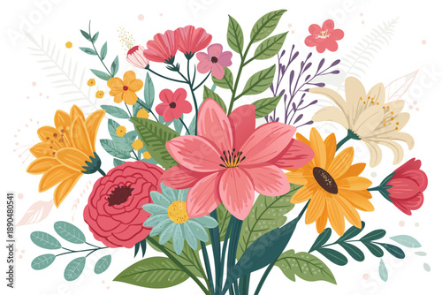 Vibrant Mixed Flower Bouquet With Bold Vibrant Peta Creative Visual