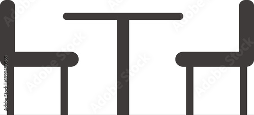Cafe table and chair section view for architecture, interior design, furniture design | Vector illustration