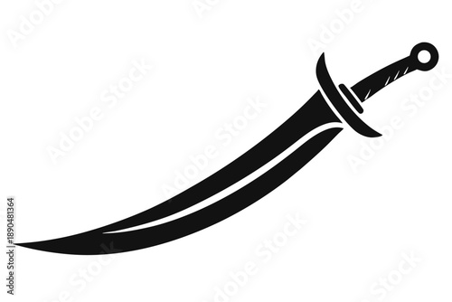 cutlass sword silhouette line art vector illustration