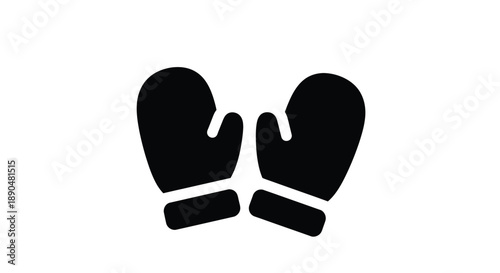 Black boxing gloves displayed against a white background a striking silhouette