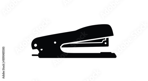 A black silhouette of a standard office stapler simple design silhouette