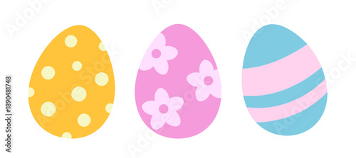 Set of Simple cute Easter egg clipart.
Cute patterned Easter eggs flat vector.
Colorful Easter egg cartoon illustration collection. SVG.