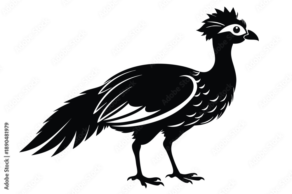 Fototapeta premium curassow silhouette line art vector illustration