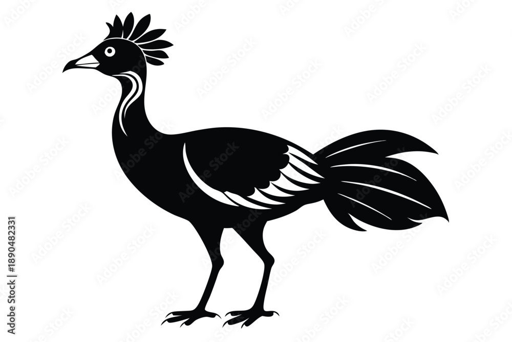Fototapeta premium curassow silhouette line art vector illustration
