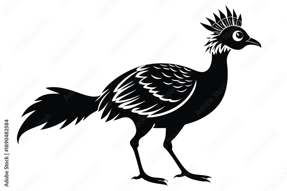 Fototapeta premium curassow silhouette line art vector illustration