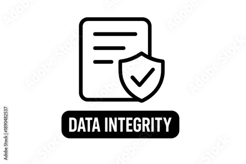 Security shield icon protecting document symbolizing data integrity and privacy