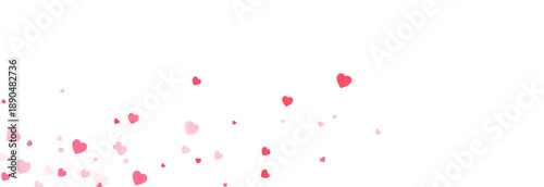 Multicolored heart-shaped confetti on an isolated transparent background. Heart confetti PNG. Design elements for Valentine’s Day. Festive background.