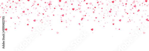 Multicolored heart-shaped confetti on an isolated transparent background. Heart confetti PNG. Design elements for Valentine’s Day. Festive background.