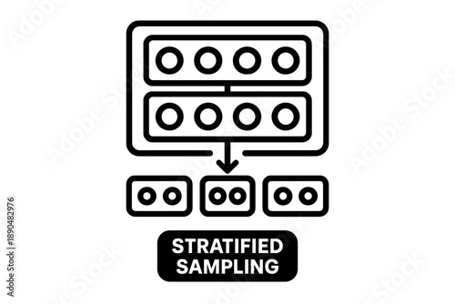 Statistical diagram showing stratified sampling methodology for data research