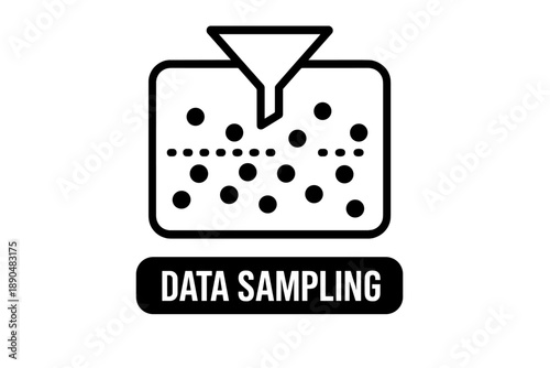 Data sampling process showing selection of data points through a funnel mechanism