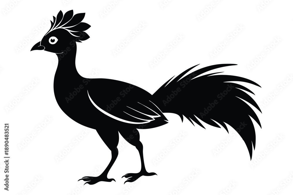 Fototapeta premium curassow silhouette line art vector illustration
