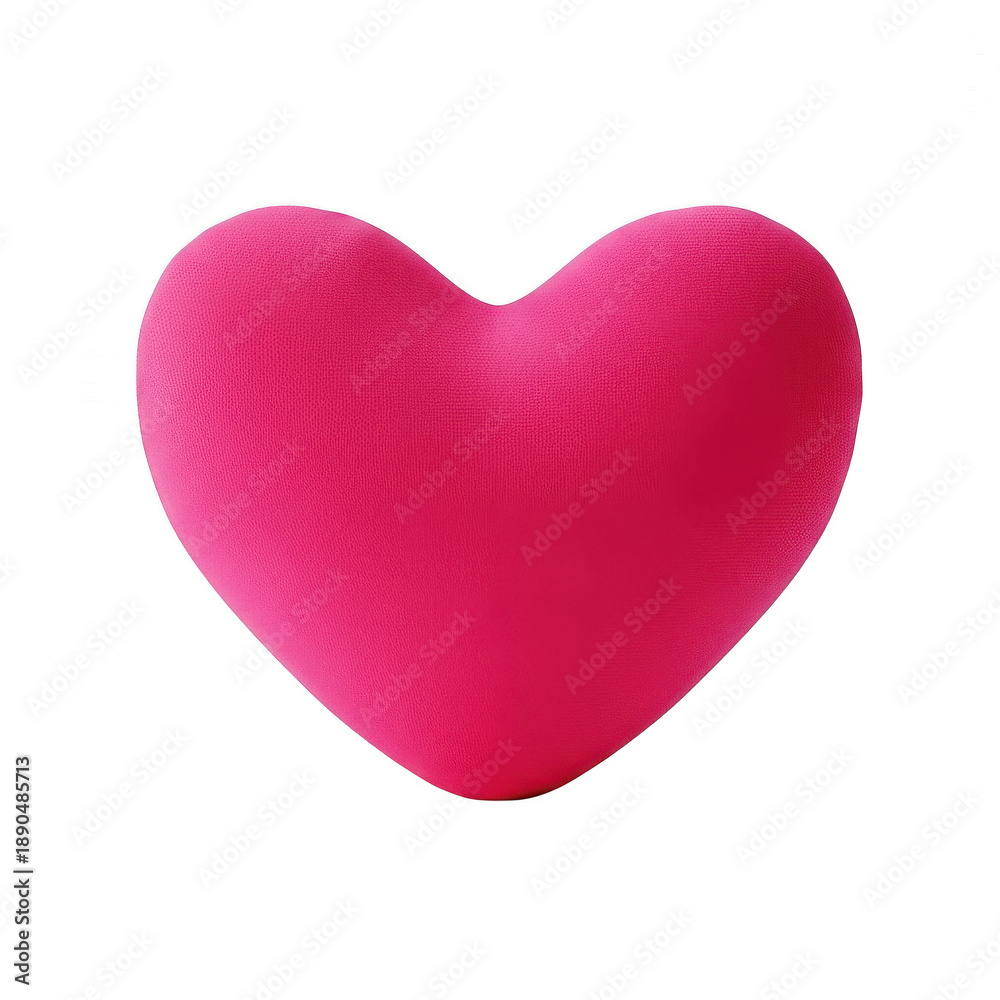 Fototapeta premium Bright pink heart shape isolated on transparent background
