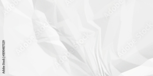 Crumpled paper Blank white crumpled and creased paper poster. Isolated light grungy wrinkled torn old paper material abstract texture background.