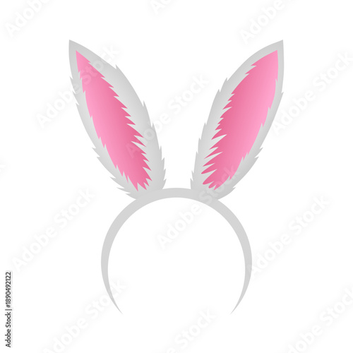 Bunny ears isolated on white background. Easter object