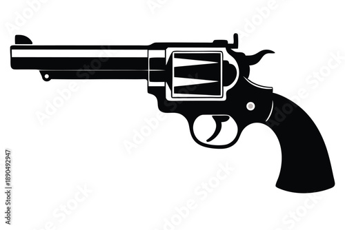 colt single action army silhouette line art vector illustration