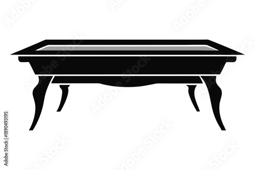 coffee table silhouette line art vector illustration