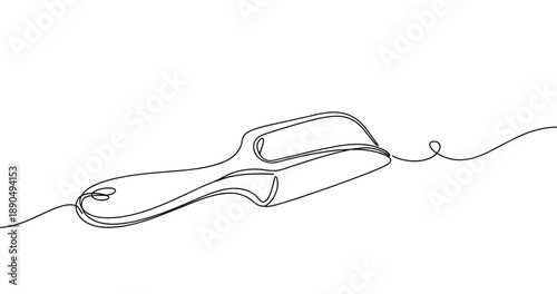 Continuous line art of a cheese grater on white background. Non editable stroke