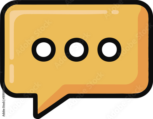 Yellow speech bubble with three dots icon