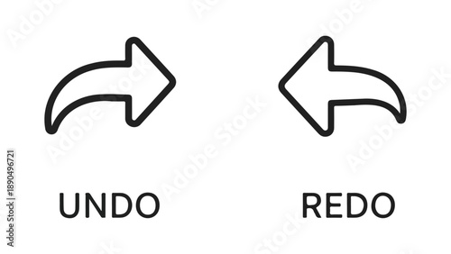 Undo and redo arrows icons for digital interfaces isolated on white background, Vector, illustration