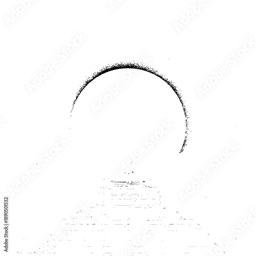 Abstract black and white archway illustration graphic design art texture background pattern grunge vintage style