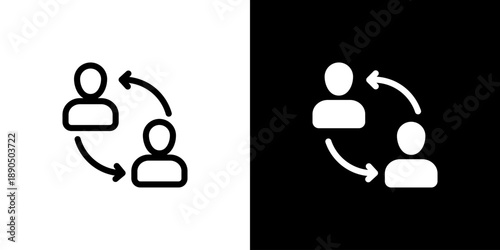 Feedback icon concept with flat Black White Background. Vector illustration.