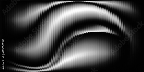 Obraz na plátně Abstract black and white wavy patterns