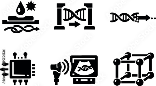 Solid vector icons of enzyme-triggered nanoscale logic gates: catalytic switch region, responsive gate architecture,