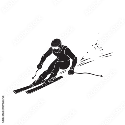 a_skier_is_skiing_down_the_slope_traced