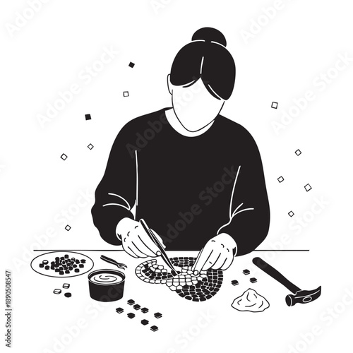 a_woman_is_making_a_bowl_of_food_traced