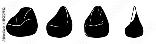 Collection of black teardrop pendants