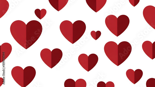 Vibrant red heart pattern for love and romance designs