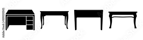 Modern black wooden console tables