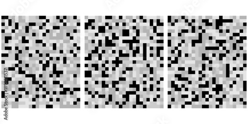 Censor pixel blur effects with gray and black squares for collection of censorship bars, censorship pixelated effect with digital interference patterns with varying high-quality professional detailed.