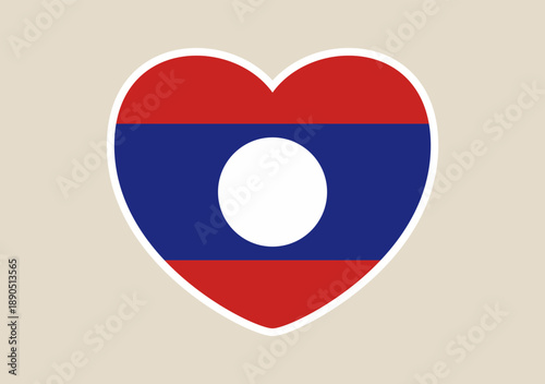 Free Download Laotian Flag in a Heart Shape Icon Symbolizing Patriotism and Love for the Nation of Laos. - GFXLoad