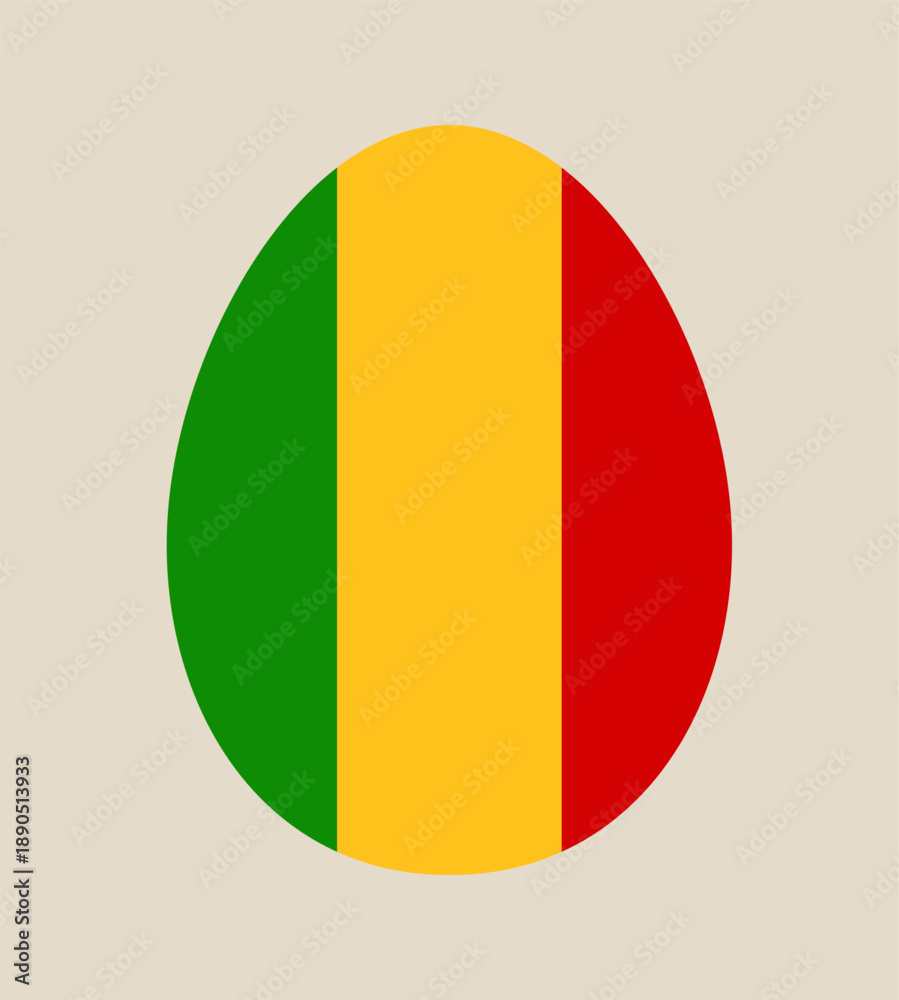 Fototapeta premium Republic of Mali flag icon designed in a simple circular shape, a patriotic national symbol vector illustration.