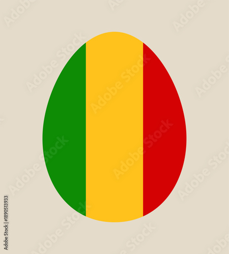 Republic of Mali flag icon designed in a simple circular shape, a patriotic national symbol vector illustration.