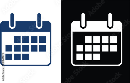 Stylized vector illustration of a calendar page, emphasizing a clear date grid for effective time management and planning purposes.