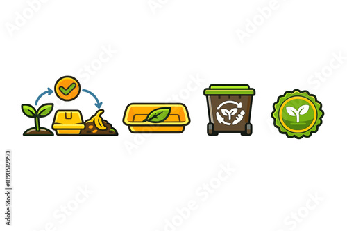 People practice composting by separating food scraps and planting seeds in a garden with a focus on reducing waste and promoting environmental care