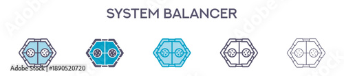 System Balancer Element For Design Graphic - Multi Styles. Vector Illustration Of Two Colored And Black. Multiple Icons Designs Can Be Used For Mobile, Ui, Web 