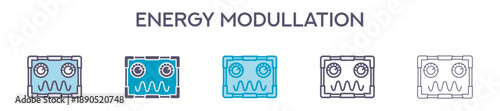 Energy Modulation Element For Design Graphic - Multi Styles. Vector Illustration Of Two Colored And Black. Multiple Icons Designs Can Be Used For Mobile, Ui, Web 