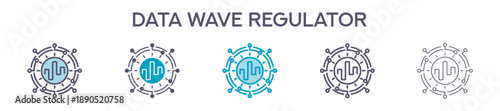 Data Wave Regulator Element For Design Graphic - Multi Styles. Vector Illustration Of Two Colored And Black. Multiple Icons Designs Can Be Used For Mobile, Ui, Web 