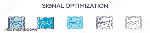 Signal Optimization Element For Design Graphic - Multi Styles. Vector Illustration Of Two Colored And Black. Multiple Icons Designs Can Be Used For Mobile, Ui, Web 