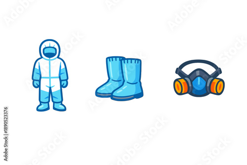 Protective gear for safety in hazardous environments during a cleanup or containment task